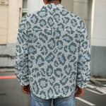 Snow Leopard Knitted Pattern Print Men's Shirt Jacket