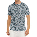 Snow Leopard Knitted Pattern Print Men's Short Sleeve Rash Guard