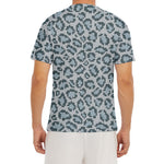 Snow Leopard Knitted Pattern Print Men's Short Sleeve Rash Guard