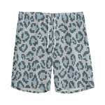 Snow Leopard Knitted Pattern Print Men's Sports Shorts