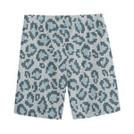 Snow Leopard Knitted Pattern Print Men's Sports Shorts
