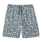 Snow Leopard Knitted Pattern Print Men's Swim Trunks