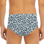 Snow Leopard Knitted Pattern Print Men's Triangle Swim Briefs