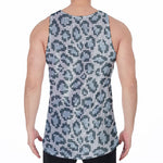 Snow Leopard Knitted Pattern Print Men's Velvet Tank Top