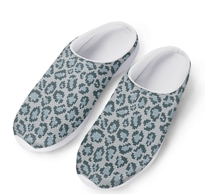 Snow Leopard Knitted Pattern Print Mesh Casual Shoes