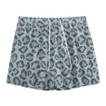 Snow Leopard Knitted Pattern Print Mesh Shorts