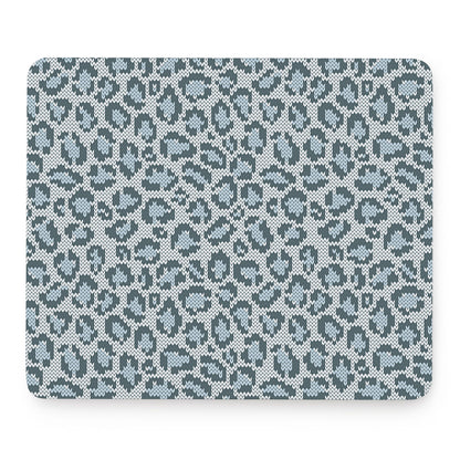 Snow Leopard Knitted Pattern Print Mouse Pad