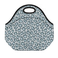 Snow Leopard Knitted Pattern Print Neoprene Lunch Bag