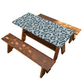 Snow Leopard Knitted Pattern Print Picnic Table Cover