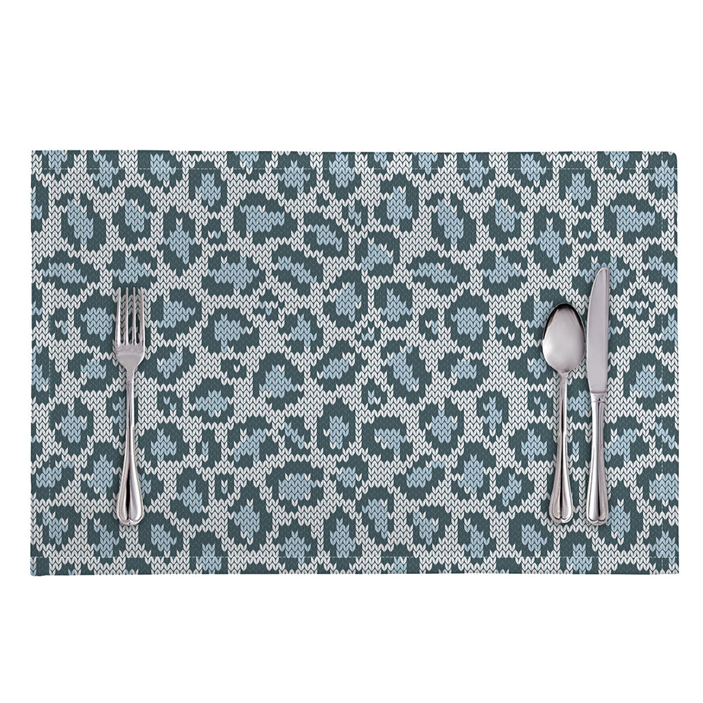 Snow Leopard Knitted Pattern Print Placemat