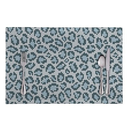 Snow Leopard Knitted Pattern Print Placemat