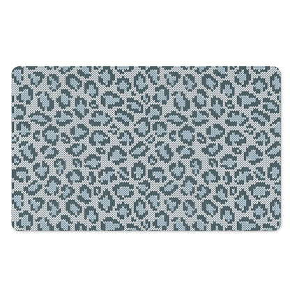 Snow Leopard Knitted Pattern Print Polyester Doormat
