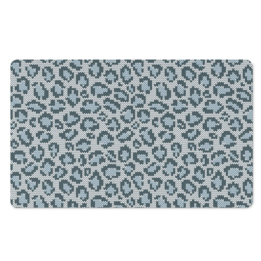 Snow Leopard Knitted Pattern Print Polyester Doormat