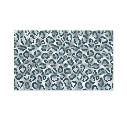 Snow Leopard Knitted Pattern Print Polyester Flag