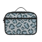 Snow Leopard Knitted Pattern Print Portable Lunch Bag