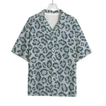 Snow Leopard Knitted Pattern Print Rayon Hawaiian Shirt