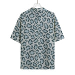 Snow Leopard Knitted Pattern Print Rayon Hawaiian Shirt