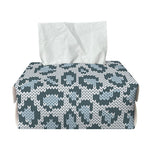 Snow Leopard Knitted Pattern Print Rectangle Tissue Box Cover