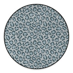 Snow Leopard Knitted Pattern Print Round Floor Mat