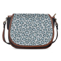 Snow Leopard Knitted Pattern Print Saddle Bag