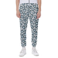 Snow Leopard Knitted Pattern Print Joggers