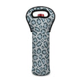 Snow Leopard Knitted Pattern Print Single Neoprene Wine Tote