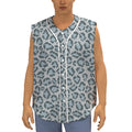 Snow Leopard Knitted Pattern Print Sleeveless Baseball Jersey