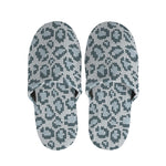Snow Leopard Knitted Pattern Print Slippers