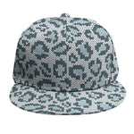 Snow Leopard Knitted Pattern Print Snapback Cap