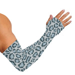 Snow Leopard Knitted Pattern Print Sun Protection Arm Sleeves