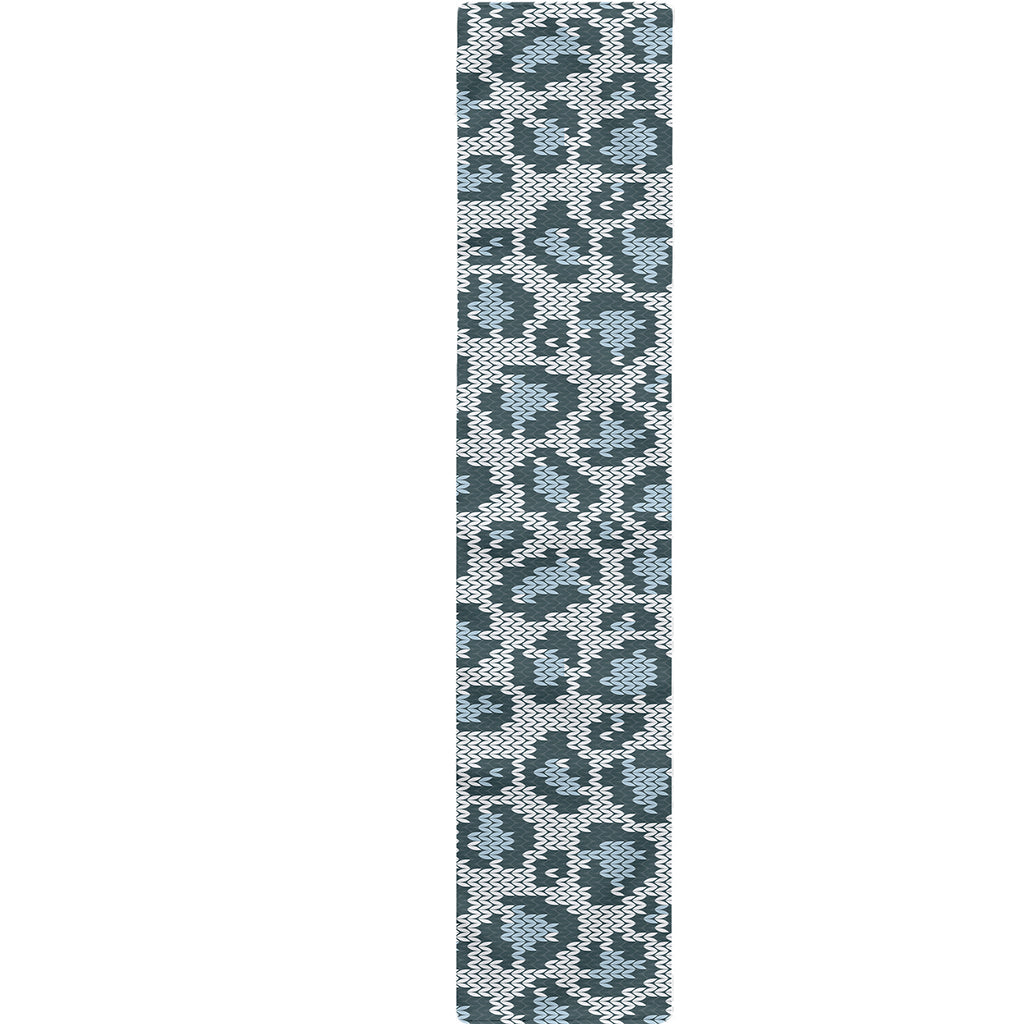 Snow Leopard Knitted Pattern Print Table Runner