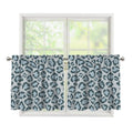 Snow Leopard Knitted Pattern Print Tier Curtains