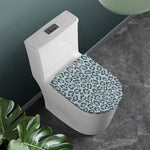 Snow Leopard Knitted Pattern Print Toilet Lid Cover