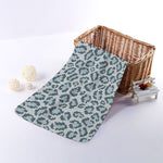 Snow Leopard Knitted Pattern Print Towel