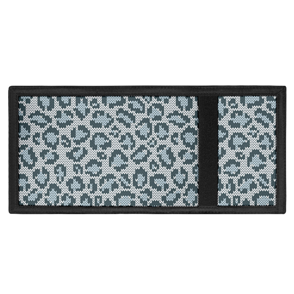 Snow Leopard Knitted Pattern Print Trifold Wallet
