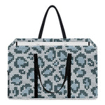 Snow Leopard Knitted Pattern Print Utility Tote Bag