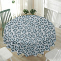 Snow Leopard Knitted Pattern Print Waterproof Round Tablecloth