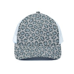 Snow Leopard Knitted Pattern Print White Mesh Trucker Cap