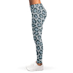 Snow Leopard Knitted Pattern Print Women's Leggings
