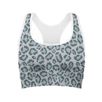 Snow Leopard Knitted Pattern Print Women's Sports Bra