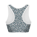Snow Leopard Knitted Pattern Print Women's Sports Bra