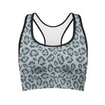 Snow Leopard Knitted Pattern Print Women's Sports Bra