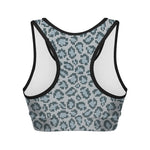 Snow Leopard Knitted Pattern Print Women's Sports Bra