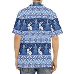 Snow Rabbit Knitted Pattern Print Aloha Shirt