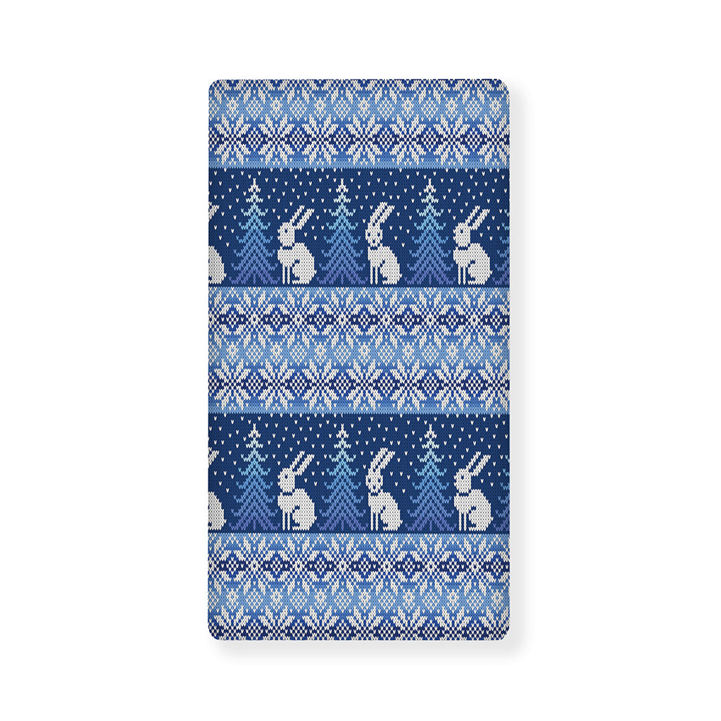 Snow Rabbit Knitted Pattern Print Baby Crib Sheet