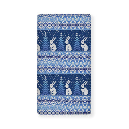 Snow Rabbit Knitted Pattern Print Baby Crib Sheet