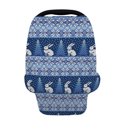 Snow Rabbit Knitted Pattern Print Baby Seat Cover