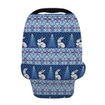 Snow Rabbit Knitted Pattern Print Baby Seat Cover