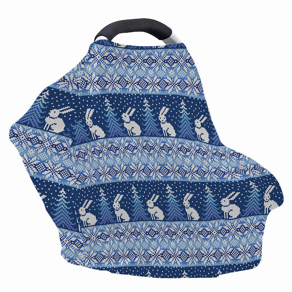 Snow Rabbit Knitted Pattern Print Baby Seat Cover