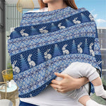 Snow Rabbit Knitted Pattern Print Baby Seat Cover